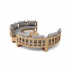 Anderson Teak Circular Modular Deep Seating Set - SET-811 - Top Back Angled