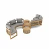 Anderson Teak Circular Modular Deep Seating Set - SET-813 - Angled View - Anderson Teak Circular Modular Deep Seating Set - SET-813 - Angled View