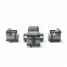 Anderson Teak SET-904-AL 5-pc Granada Aluminum Deep Seating Front - Anderson Teak SET-904-AL 5-pc Granada Aluminum Deep Seating Front