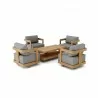 Anderson Teak 6-pc Granada Deep Seating - SET-904 - Angled - Anderson Teak 6-pc Granada Deep Seating - SET-904 - Angled