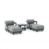 Anderson Teak SET-905-AL 5-pc Granada Aluminum Deep Seating Side