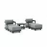 Anderson Teak SET-905-AL 5-pc Granada Aluminum Deep Seating Side - Anderson Teak SET-905-AL 5-pc Granada Aluminum Deep Seating Side