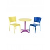 Aluminum Side Chair W/ Groove Cut Out - Lifestyle 1
