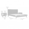 Armen Living Astoria 3 Piece Queen Bedroom Set in Oak with Black Faux Leather 002
