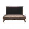 Armen Living Astoria 4 Piece Queen Bedroom Set in Oak with Black Faux Leather Bed