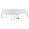 Armen Living Amanda 3 Piece Rectangular Dining Set- White Back 