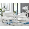 Armen Living Amanda 3 Piece Rectangular Dining Set- White