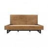 Armen Living Aldo King Size 3 Piece Platform Bed Frame Bedroom Set in Brown Oak Wood and Black Metal 004