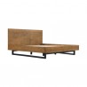Armen Living Aldo King Size 3 Piece Platform Bed Frame Bedroom Set in Brown Oak Wood and Black Metal 002