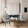 Armen Living Arcadia and Azalea Round Grey and Black Wood 5 Piece Dining Set