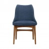 Armen Living Arcadia and Azalea 48" Round and Walnut Wood 5 Piece Dining Set- Blue Front