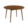 Armen Living Arcadia and Azalea 48" Round and Walnut Wood 5 Piece Dining Set- Table Side