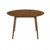 Armen Living Arcadia and Azalea Round and Walnut Wood 5 Piece Dining Set - Table Front