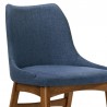 Armen Living Arcadia and Azalea Round and Walnut Wood 5 Piece Dining Set - Blue Chair