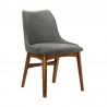 Armen Living Arcadia and Azalea 48" Round and Walnut Wood 5 Piece Dining Set - Charcoal Chair Side