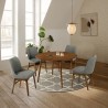 Armen Living Arcadia and Azalea 48" Round and Walnut Wood 5 Piece Dining Set- Charcoal