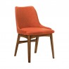 Armen Living Arcadia and Azalea 48" Round and Walnut Wood 5 Piece Dining Set - Orange Chair Side