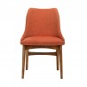 Armen Living Arcadia and Azalea 48" Round and Walnut Wood 5 Piece Dining Set- Orange Chair Front