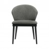 Armen Living Arcadia and Juno Round Charcoal and Black Wood 5 Piece Dining Set Chair Front