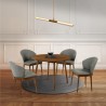 Armen Living Arcadia and Juno Round and Walnut Wood 5 Piece Dining Set- Charcoal Chair