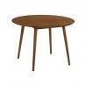 Armen Living Arcadia and Renzo Round and Walnut Wood 5 Piece Dining Set- Table Side
