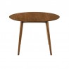 Armen Living Arcadia and Renzo Round and Walnut Wood 5 Piece Dining Set- Table