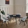Armen Living Arcadia and Talulah Round Grey and Black Wood 5 Piece Dining Set- Chair Set