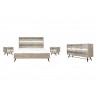 Armen Living Bridges 4 Piece King Bedroom Set in Two-Tone Acacia Wood Set