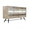 Armen Living Bridges 4 Piece King Bedroom Set in Two-Tone Acacia Wood Dresser Side View