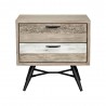 Armen Living Bridges 4 Piece King Bedroom Set in Two-Tone Acacia Wood Night Stand