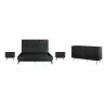 Armen Living Carnaby King 4 Piece Bedroom Set in Black Brushed Oak Wood Set - Armen Living Carnaby King 4 Piece Bedroom Set in Black Brushed Oak Wood Set