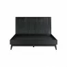 Armen Living Carnaby King 4 Piece Bedroom Set in Black Brushed Oak Wood Bed Front - Armen Living Carnaby King 4 Piece Bedroom Set in Black Brushed Oak Wood Bed Front