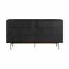 Armen Living Carnaby King 4 Piece Bedroom Set in Black Brushed Oak Wood Dresser  - Armen Living Carnaby King 4 Piece Bedroom Set in Black Brushed Oak Wood Dresser 
