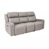 Armen Living Claude Dual Power Headrest and Lumbar Support Reclining 2 Piece Sofa And Recliner Set In Light Grey Genuine Leather 3