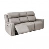 Armen Living Claude Dual Power Headrest and Lumbar Support Reclining 2 Piece Sofa And Recliner Set In Light Grey Genuine Leather 4
