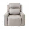 Armen Living Claude Dual Power Headrest and Lumbar Support Reclining 2 Piece Sofa And Recliner Set In Light Grey Genuine Leather 5