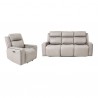 Armen Living Claude Dual Power Headrest and Lumbar Support Reclining 2 Piece Sofa And Recliner Set In Light Grey Genuine Leather 1