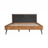 Armen Living Coco Rustic 3 Piece Upholstered Platform Bedroom set in King with 2 Nightstands 004