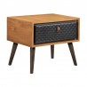 Armen Living Coco Rustic 3 Piece Upholstered Platform Bedroom set in Queen with 2 Nightstands 4