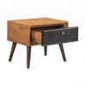 Armen Living Coco Rustic 3 Piece Upholstered Platform Bedroom set in Queen with 2 Nightstands 05