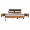 Armen Living Coco Rustic 3 Piece Upholstered Platform Bedroom set in Queen with 2 Nightstands 001