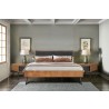 Armen Living Coco Rustic 3 Piece Upholstered Platform Bedroom set in King with 2 Nightstands