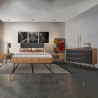 Armen Living Coco Rustic 4 piece Upholstered Platform Bedroom Set