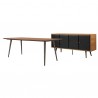 Armen Living Coco Rustic 2 piece Set With Dining Table And Sideboard In Balsamico In Black Leather  1