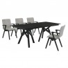 Armen Living Cortina and Varde 5 Piece Black Rectangular Dining Set