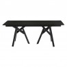 Armen Living Cortina and Rowan 5 Piece Black Rectangular Dining Set- Table Front