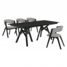Armen Living Cortina and Rowan 5 Piece Black Rectangular Dining Set