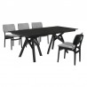 Armen Living Cortina and Lima 5 Piece Black Rectangular Dining Set 