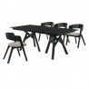 Armen Living Cortina and Jackie 5 Piece Black Rectangular Dining Set