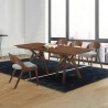 Armen Living Cortina and Polly 5 Piece Walnut Rectangular Dining Set